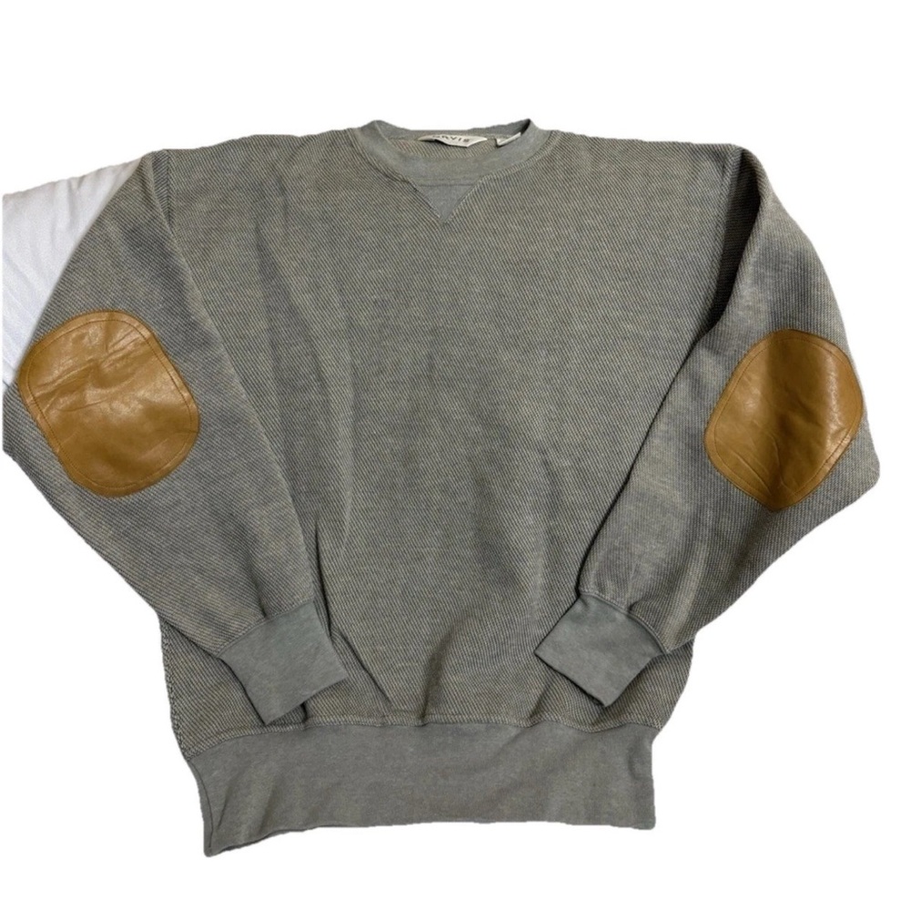 Orvis Sweatshirt Mens M Grey Pullover Long Sleeve Elbow Pad - Picture 1 of 3